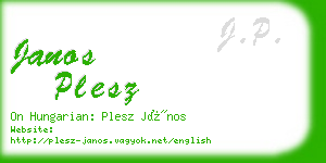 janos plesz business card